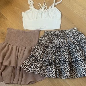 SHEIN set; 2 skirts 1 crop top all XS